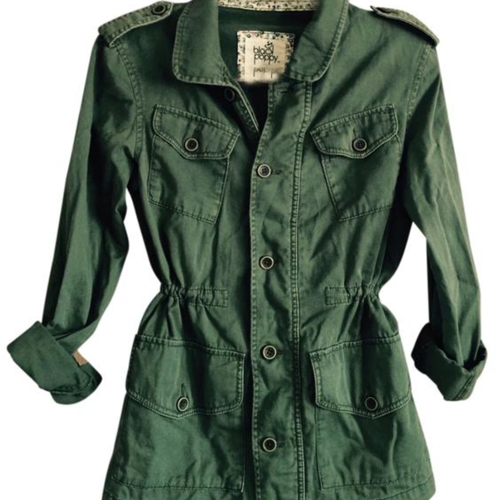 Black Poppy Military Jacket